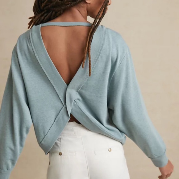 Anthropologie sweater // Pilcro Ryanne Open Back Sweatshirt - Picture 4 of 13